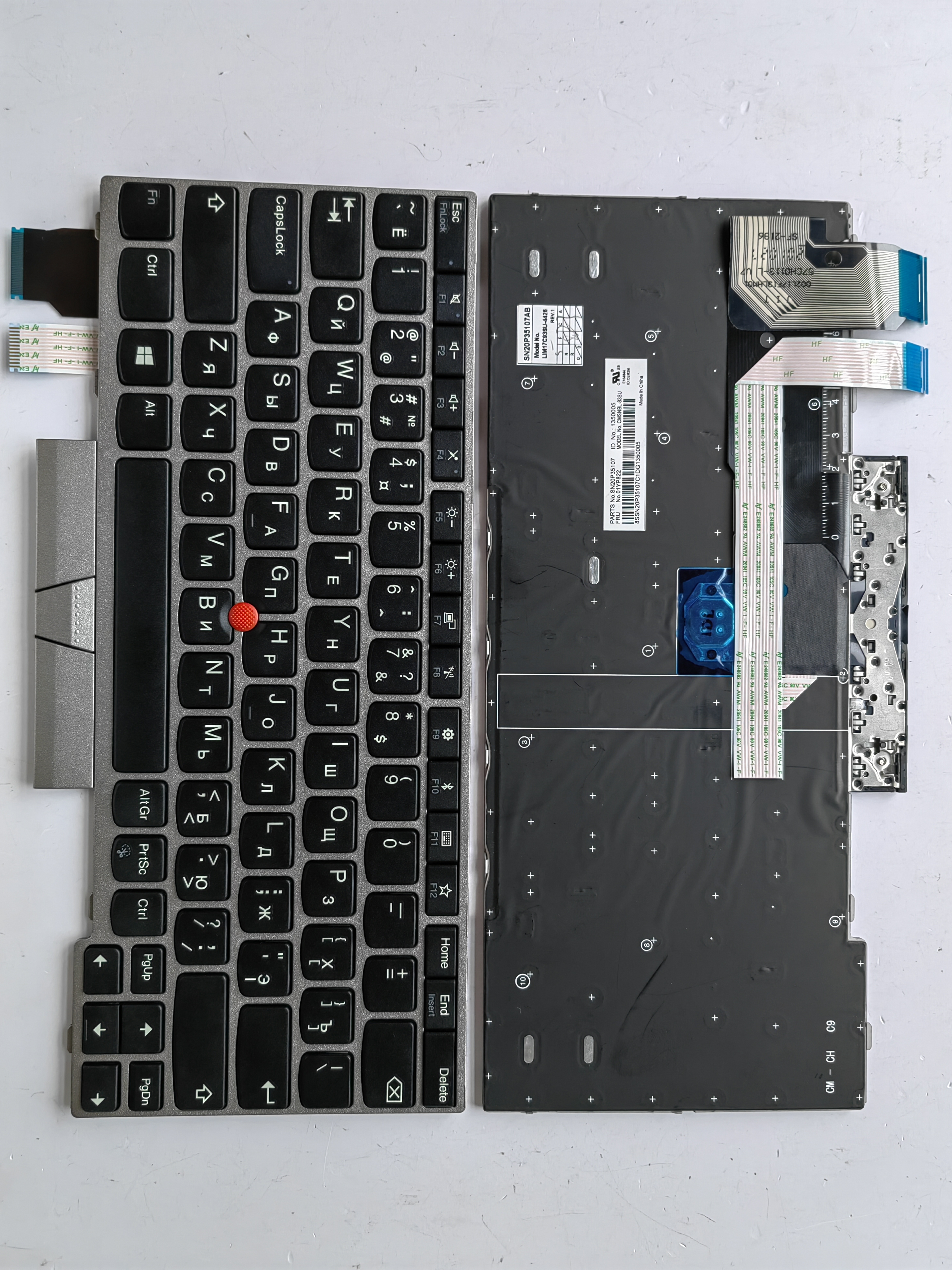 Picture of New Replacement Laptop Keyboard For IBM X280/A285/X390/X395/L13 SILVER FRAME BLACK With Point RU Layout